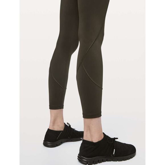Lululemon In Movement 7/8 Tight Everlux Dark Olive Green Leggings - Picture 7 of 8